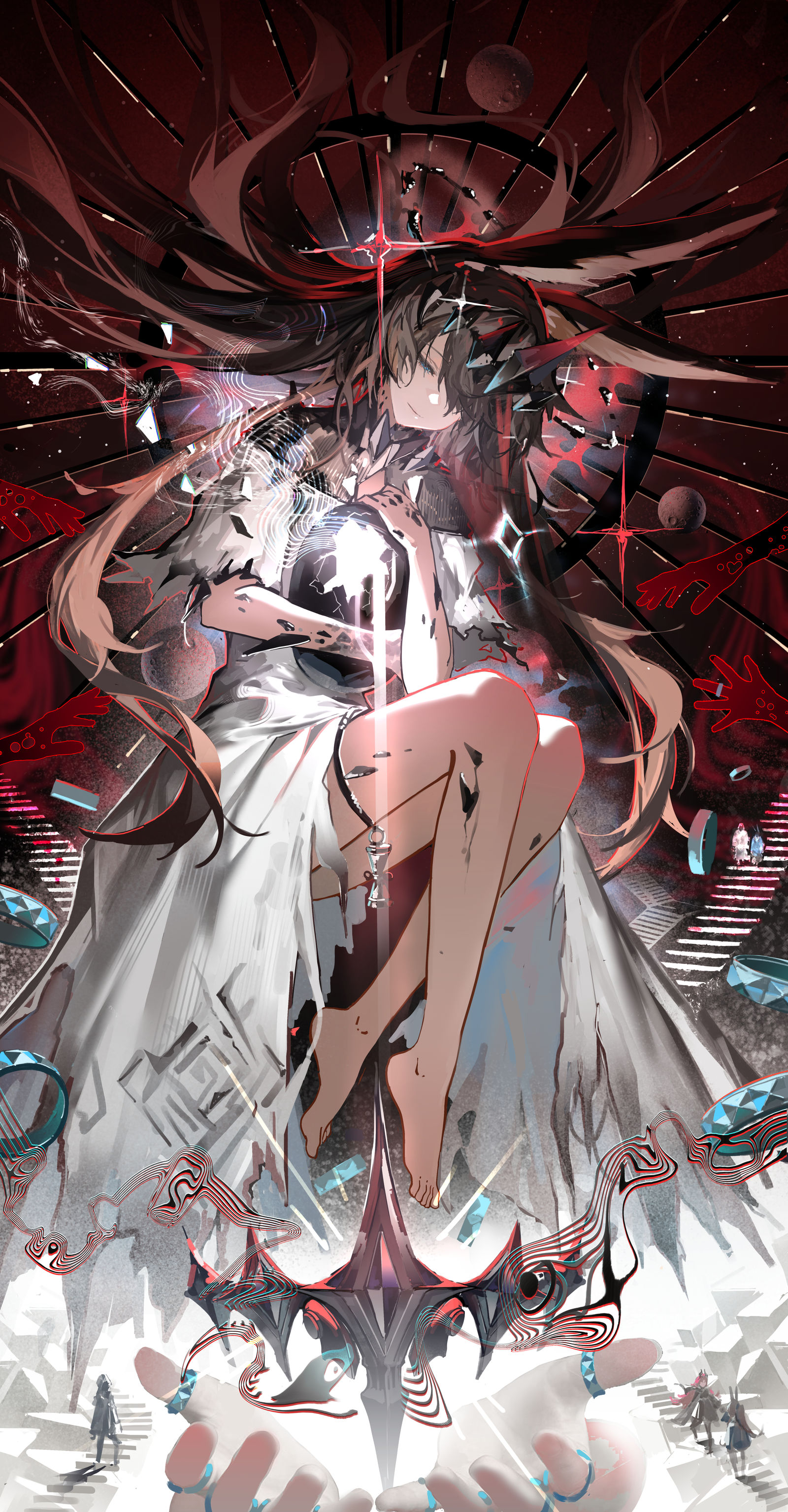 头戴黑色大冠,脚踩什么脚!没穿鞋的阿米娅插画图片壁纸 头戴黑色大冠,脚踩什么脚!没穿鞋的阿米娅插画图片壁纸