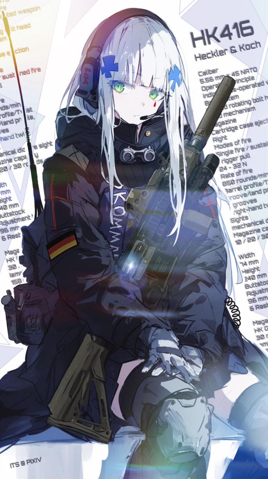 HK416(通信兵装備)插画图片壁纸 HK416(通信兵装備)插画图片壁纸