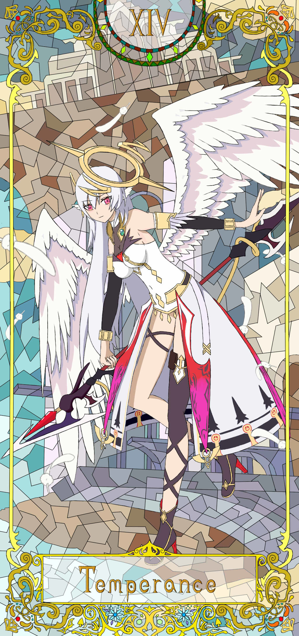 【千年塔罗牌】XIV. Temperance插画图片壁纸 【千年塔罗牌】XIV. Temperance插画图片壁纸