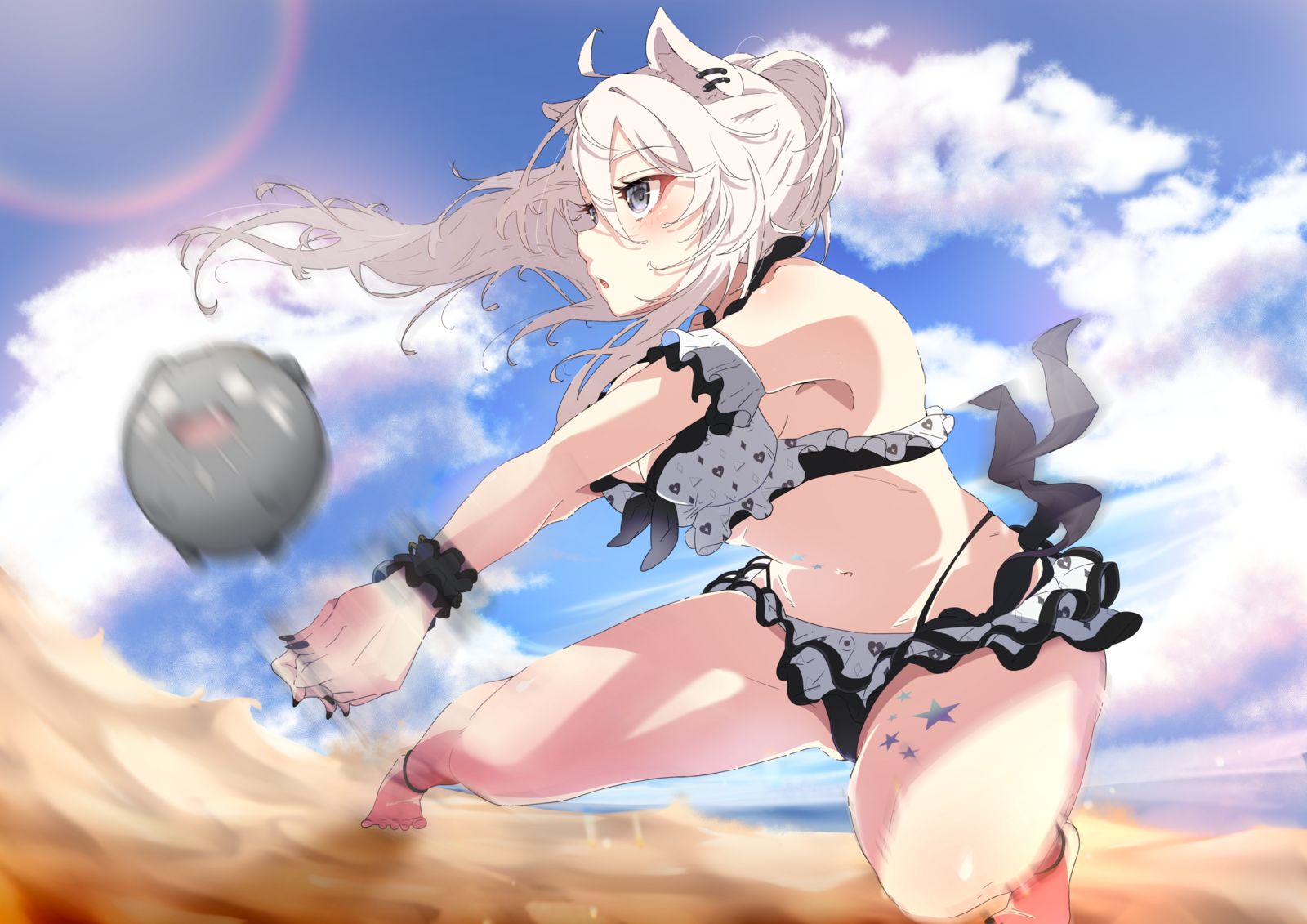 狮子白牡丹【新泳装服装】插画图片壁纸 狮子白牡丹【新泳装服装】插画图片壁纸