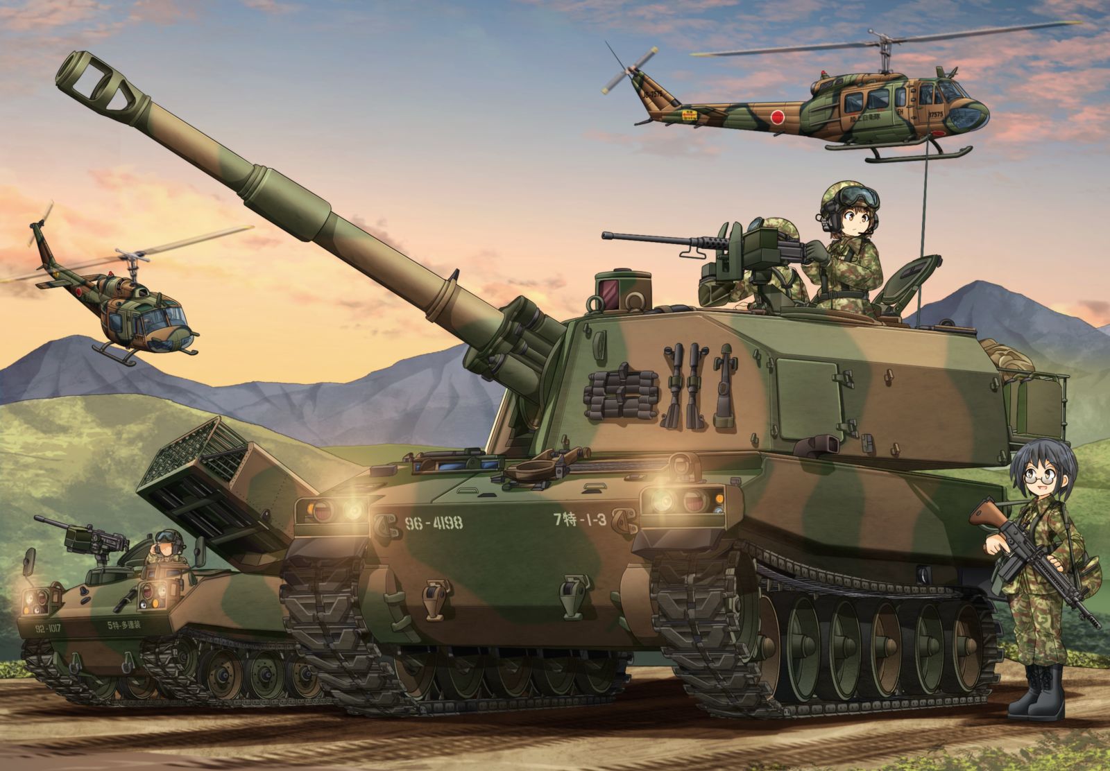75式自走155mm榴弾砲 (JGSDF Type75 SPH)插画图片壁纸 75式自走155mm榴弾砲 (JGSDF Type75 SPH)插画图片壁纸