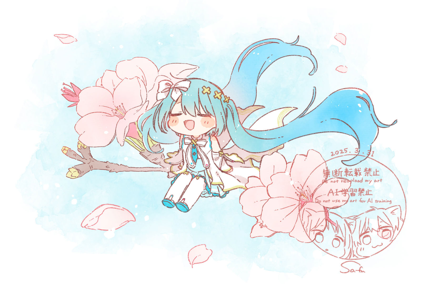 ミクちゃん、こっちも桜の季節になったよ 插画图片壁纸 ミクちゃん、こっちも桜の季節になったよ 插画图片壁纸