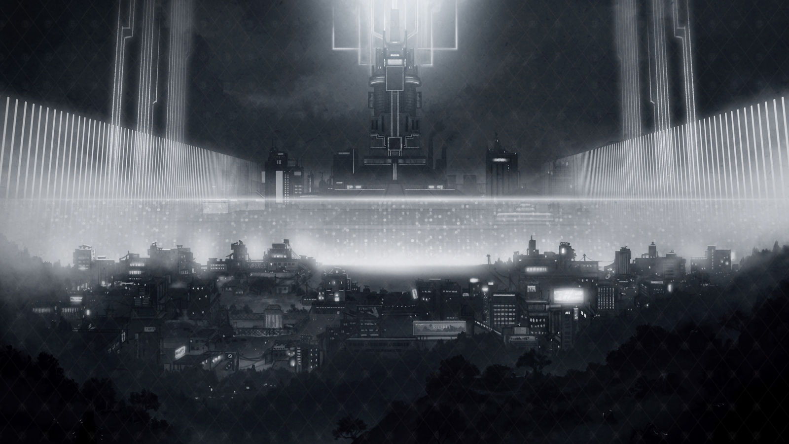 oc世界观黑白氛围场景【庇护塔】插画图片壁纸 oc世界观黑白氛围场景【庇护塔】插画图片壁纸