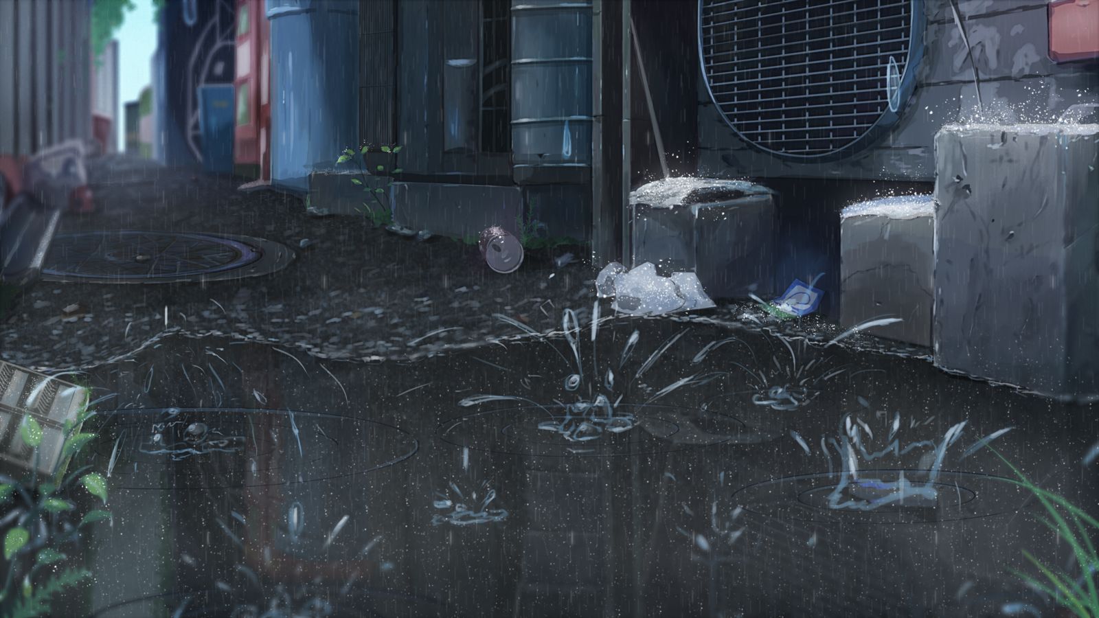 雨中小巷!!插画图片壁纸 雨中小巷!!插画图片壁纸