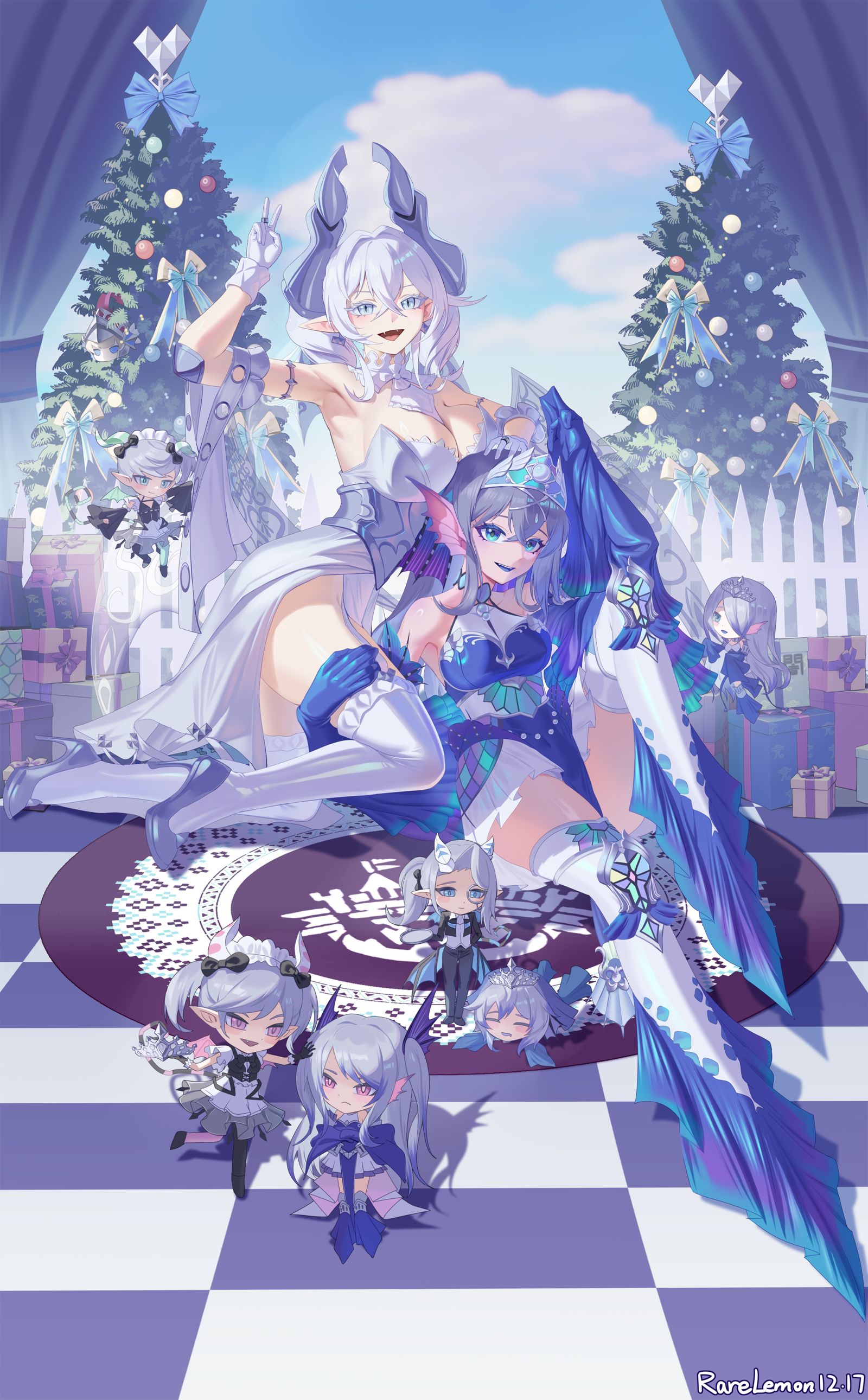 白与青的圣诞插画图片壁纸 白与青的圣诞插画图片壁纸