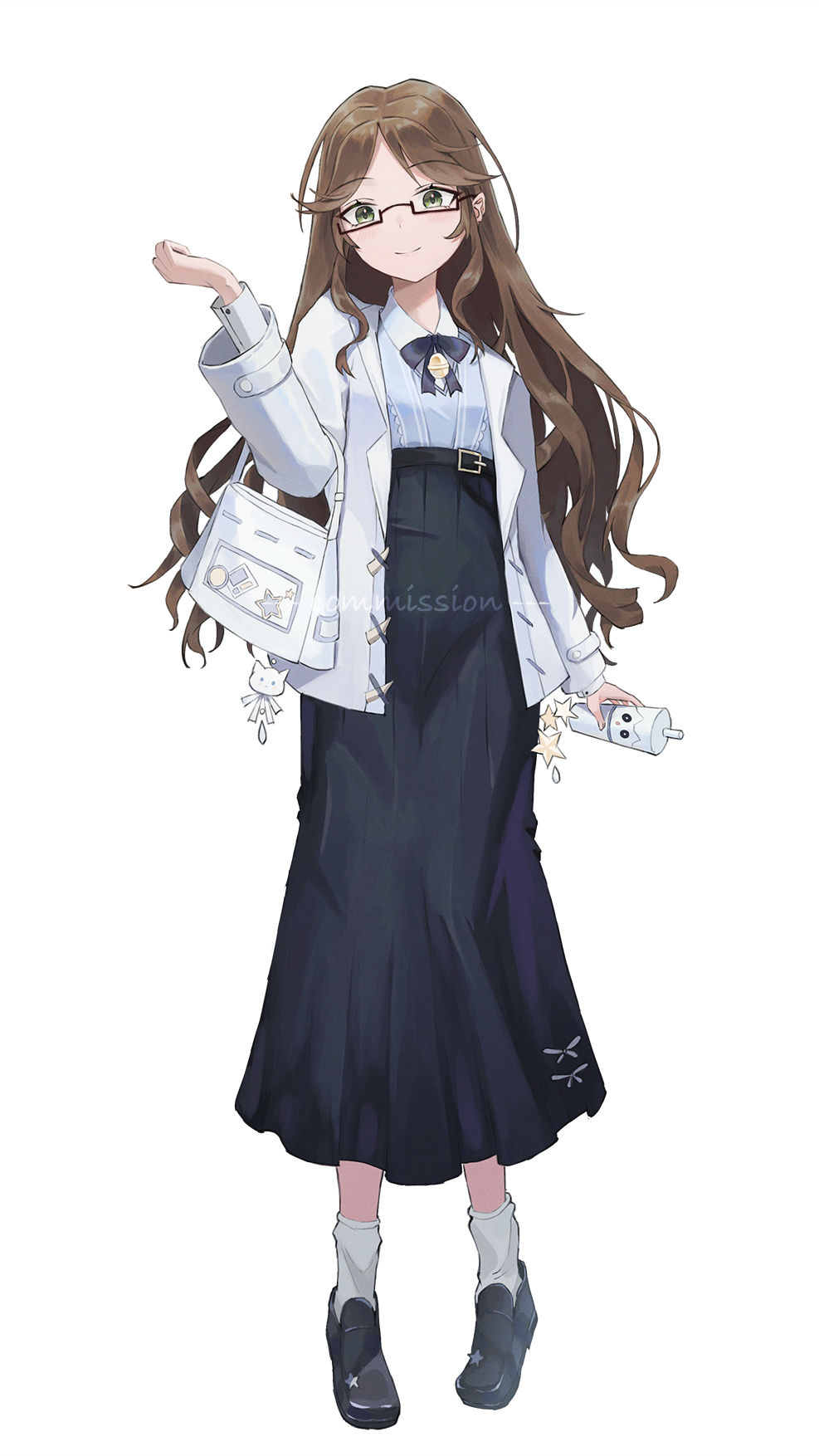 棕发眼镜娘插画图片壁纸 棕发眼镜娘插画图片壁纸
