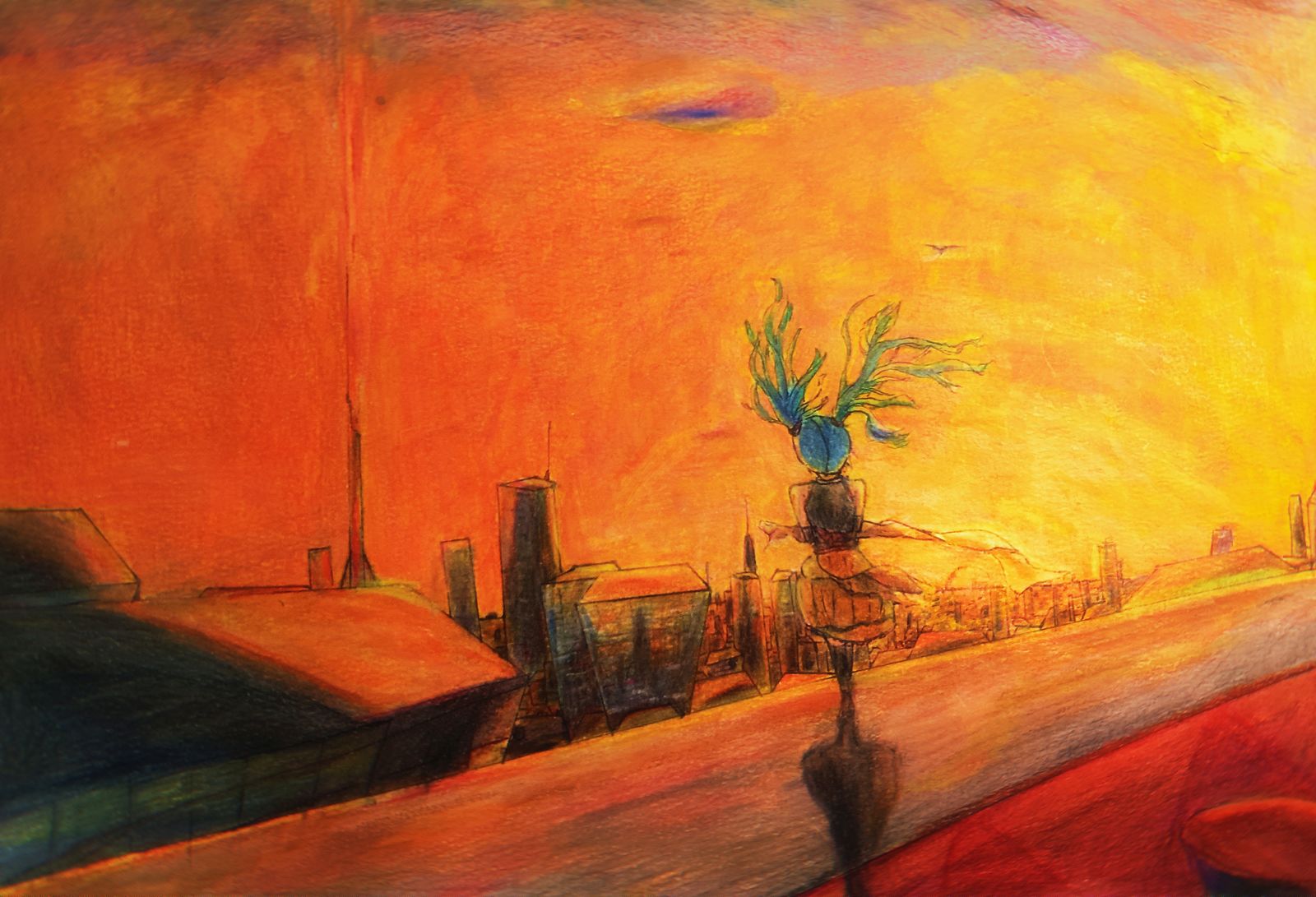 夕阳插画图片壁纸 夕阳插画图片壁纸