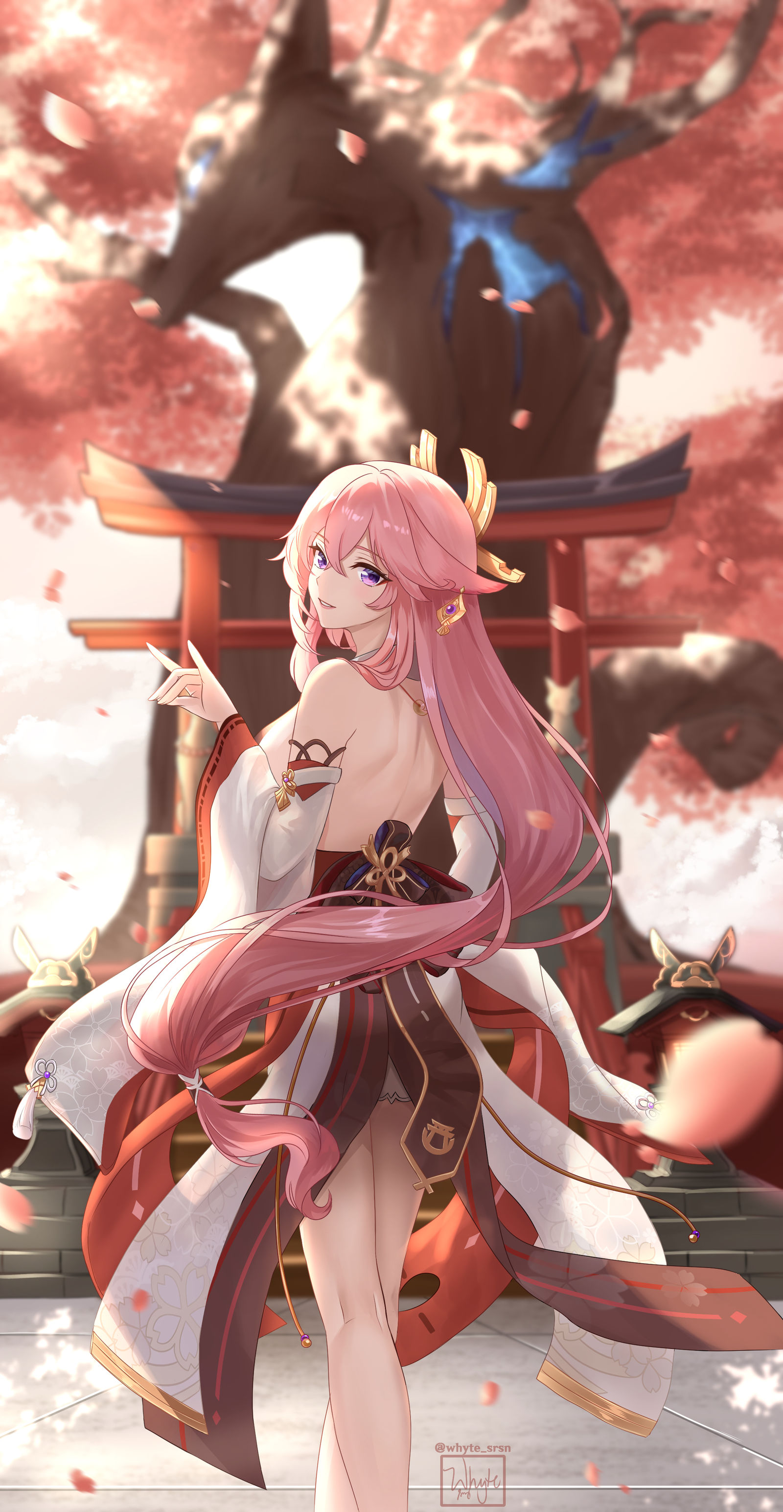 緋櫻 ~ 八重神子插画图片壁纸 緋櫻 ~ 八重神子插画图片壁纸