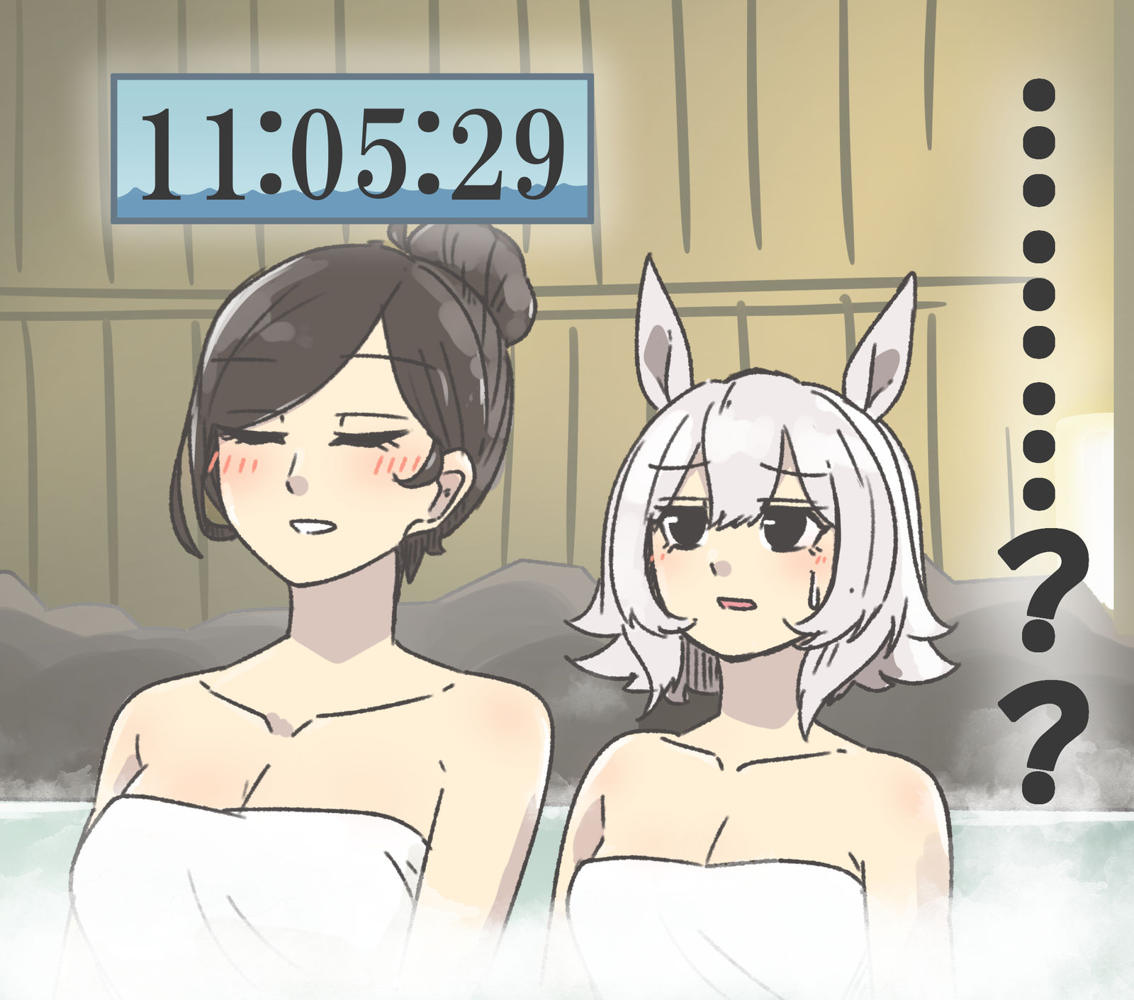 温泉に来たお姉ちゃんとカレンチャン插画图片壁纸 温泉に来たお姉ちゃんとカレンチャン插画图片壁纸