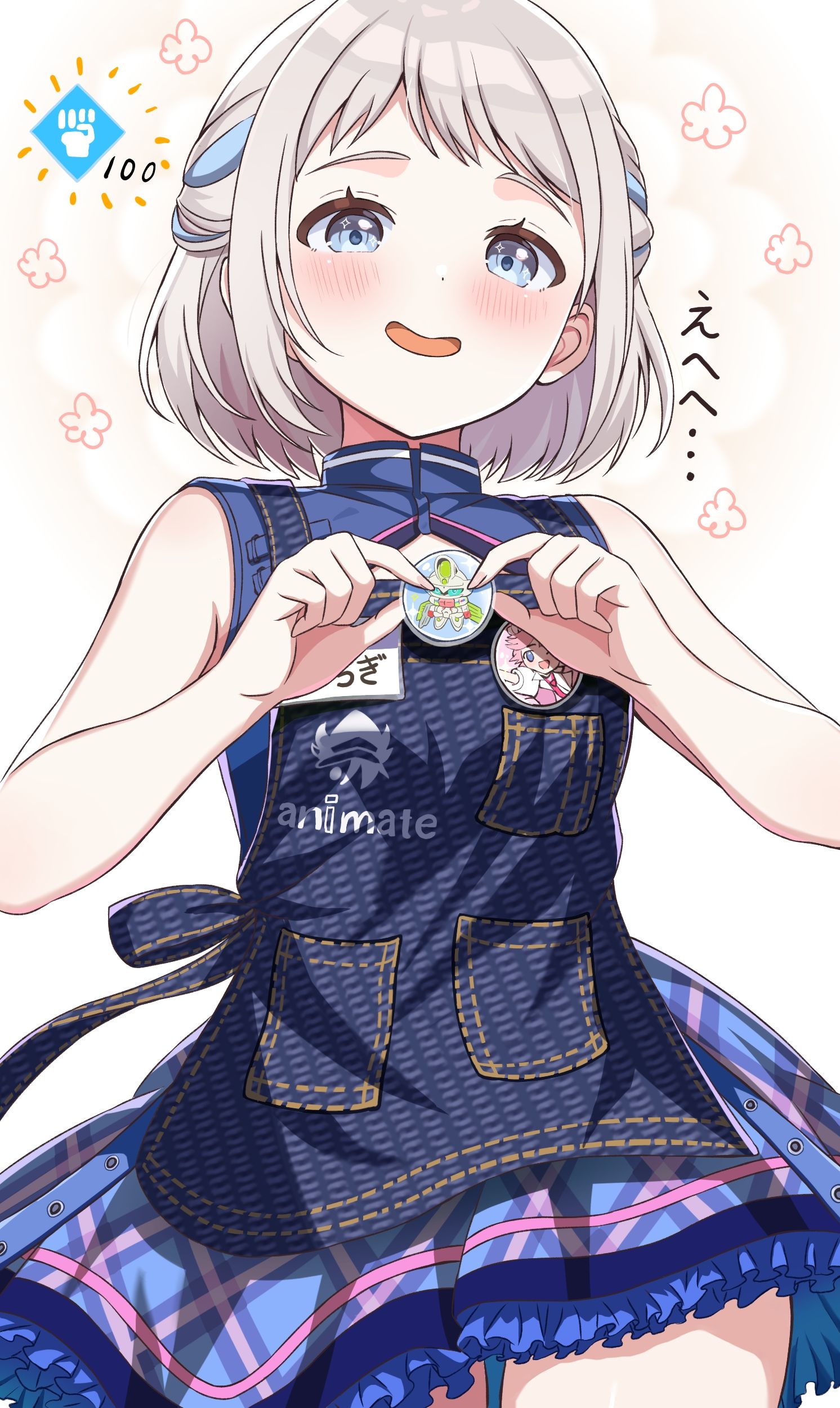 エプロンに好きな缶バッジをつけてニヤニヤするリーリヤ插画图片壁纸 エプロンに好きな缶バッジをつけてニヤニヤするリーリヤ插画图片壁纸