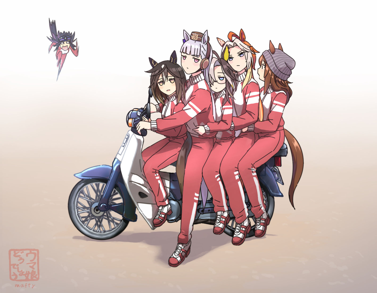 カブに乗るステゴファミリー插画图片壁纸 カブに乗るステゴファミリー插画图片壁纸