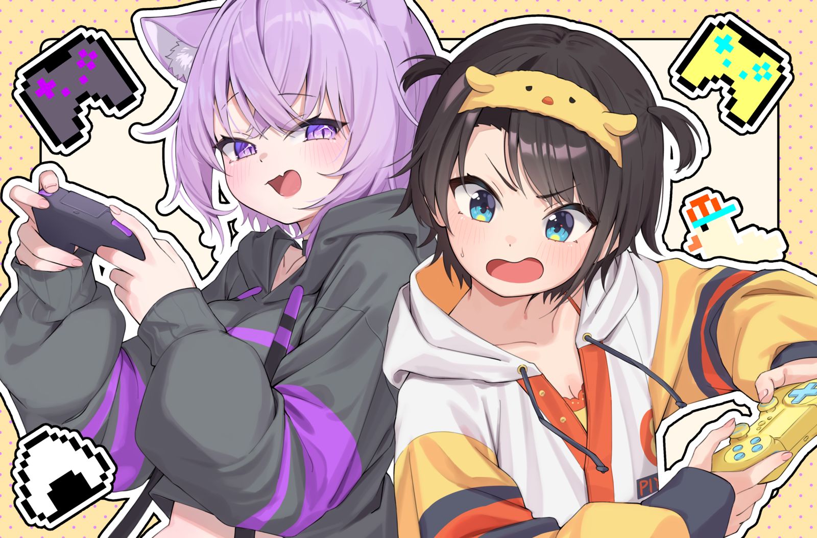 スバおかゲーム対決 插画图片壁纸 スバおかゲーム対決 插画图片壁纸