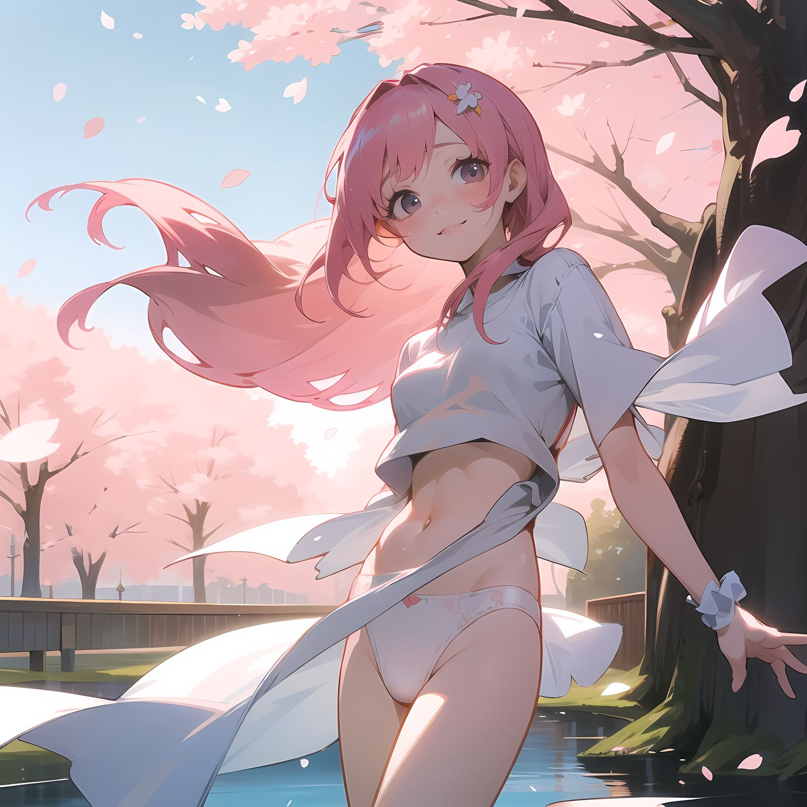 树下的少女插画图片壁纸 树下的少女插画图片壁纸