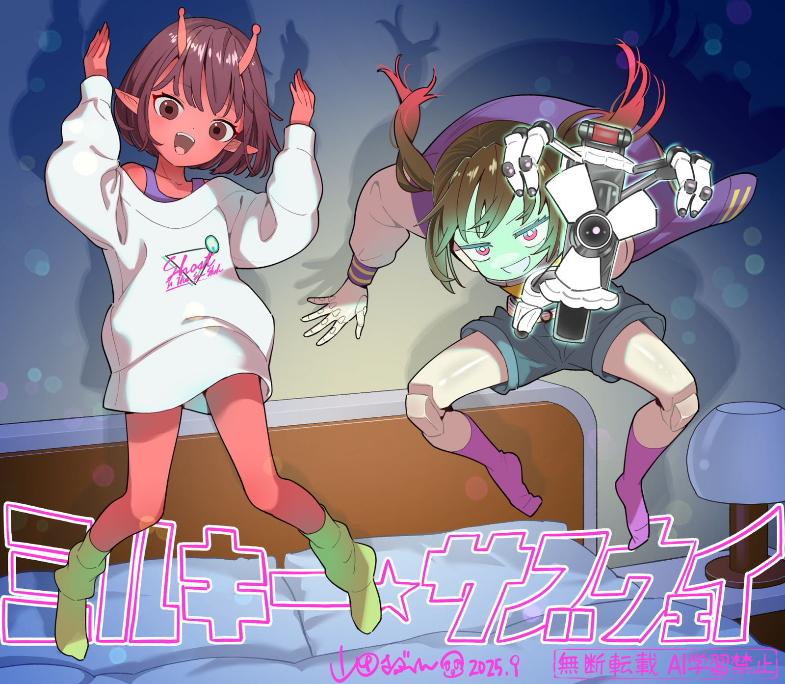 チハルちゃんとマキナちゃん(+制作過程)插画图片壁纸 チハルちゃんとマキナちゃん(+制作過程)插画图片壁纸