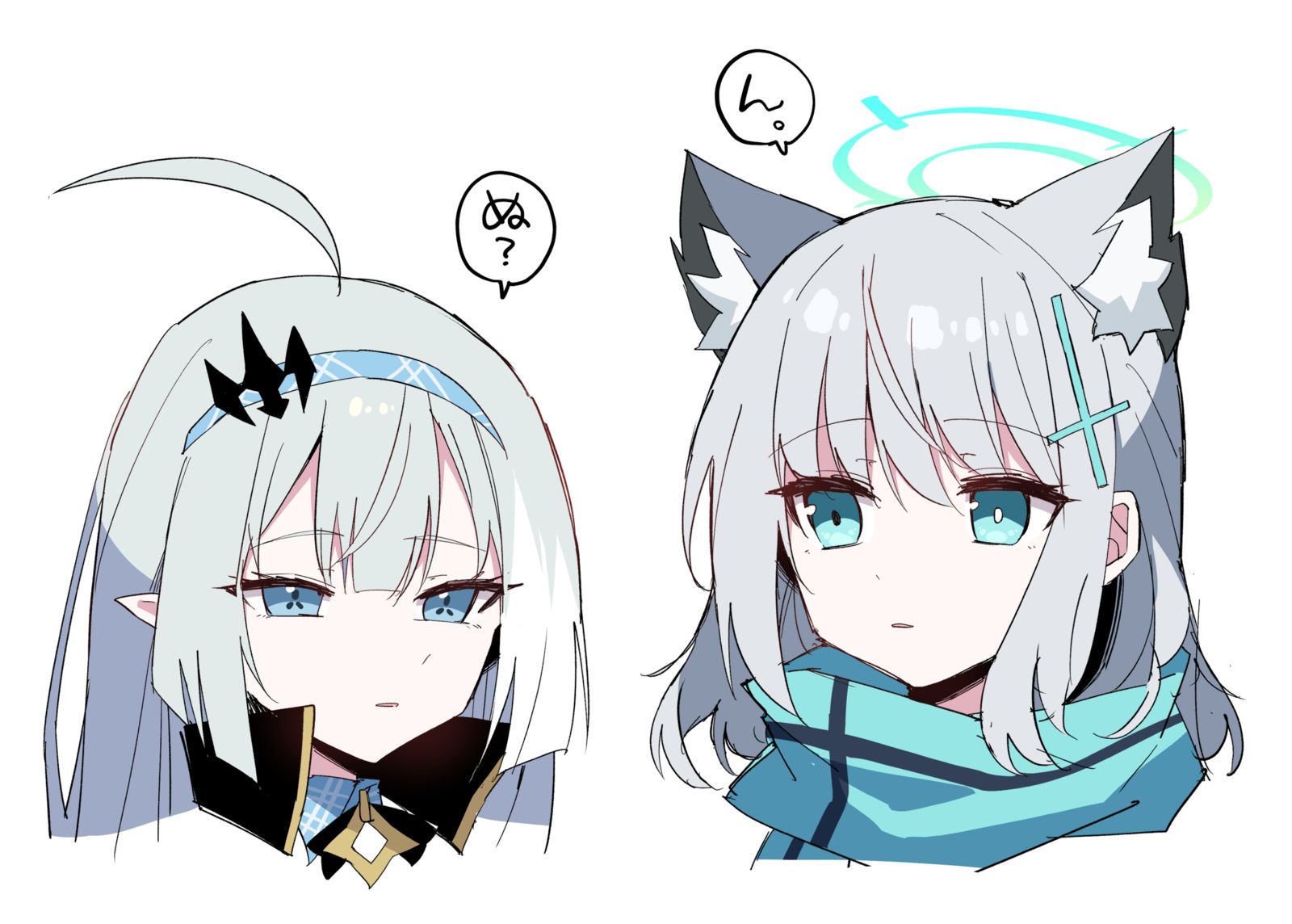 魔王ちゃんとシロコ插画图片壁纸 魔王ちゃんとシロコ插画图片壁纸