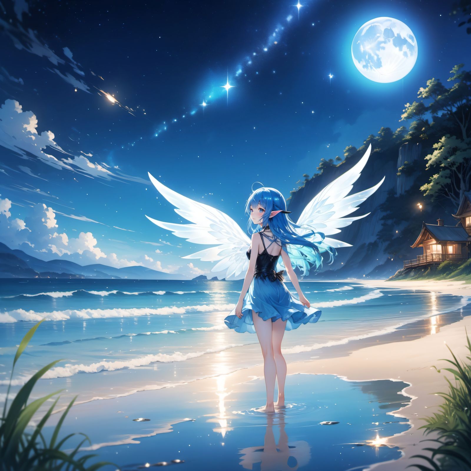 蓝发精灵插画图片壁纸 蓝发精灵插画图片壁纸