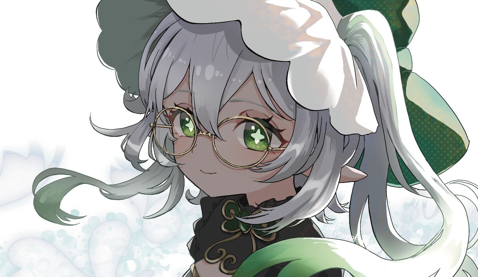 フォンテーヌ風ナヒーダ+眼鏡插画图片壁纸 フォンテーヌ風ナヒーダ+眼鏡插画图片壁纸