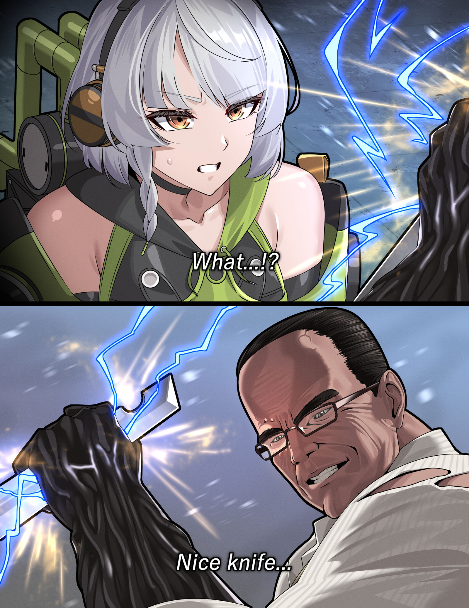 「Nice knife...」 「Nice knife...」