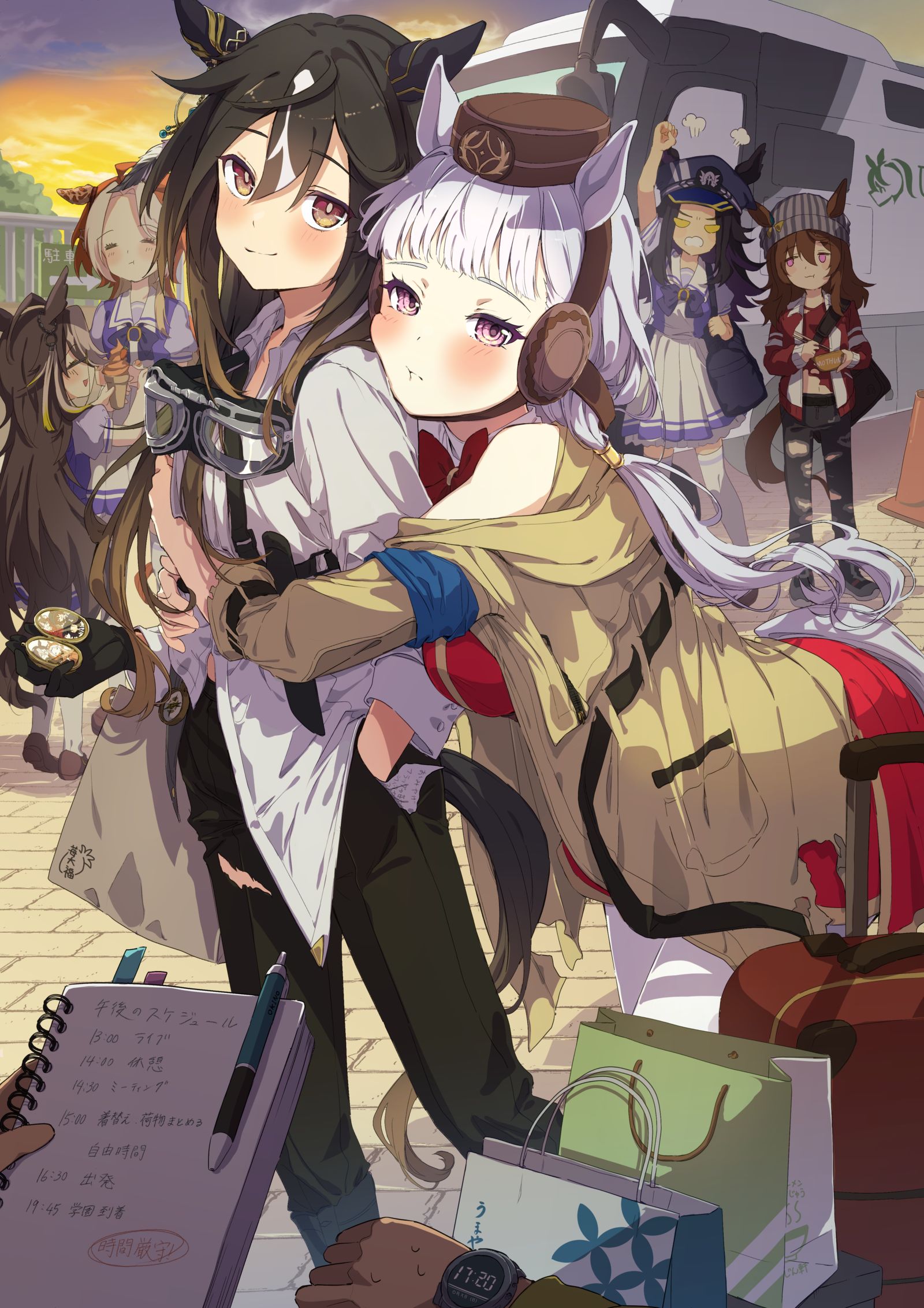 遠征帰り親子插画图片壁纸 遠征帰り親子插画图片壁纸