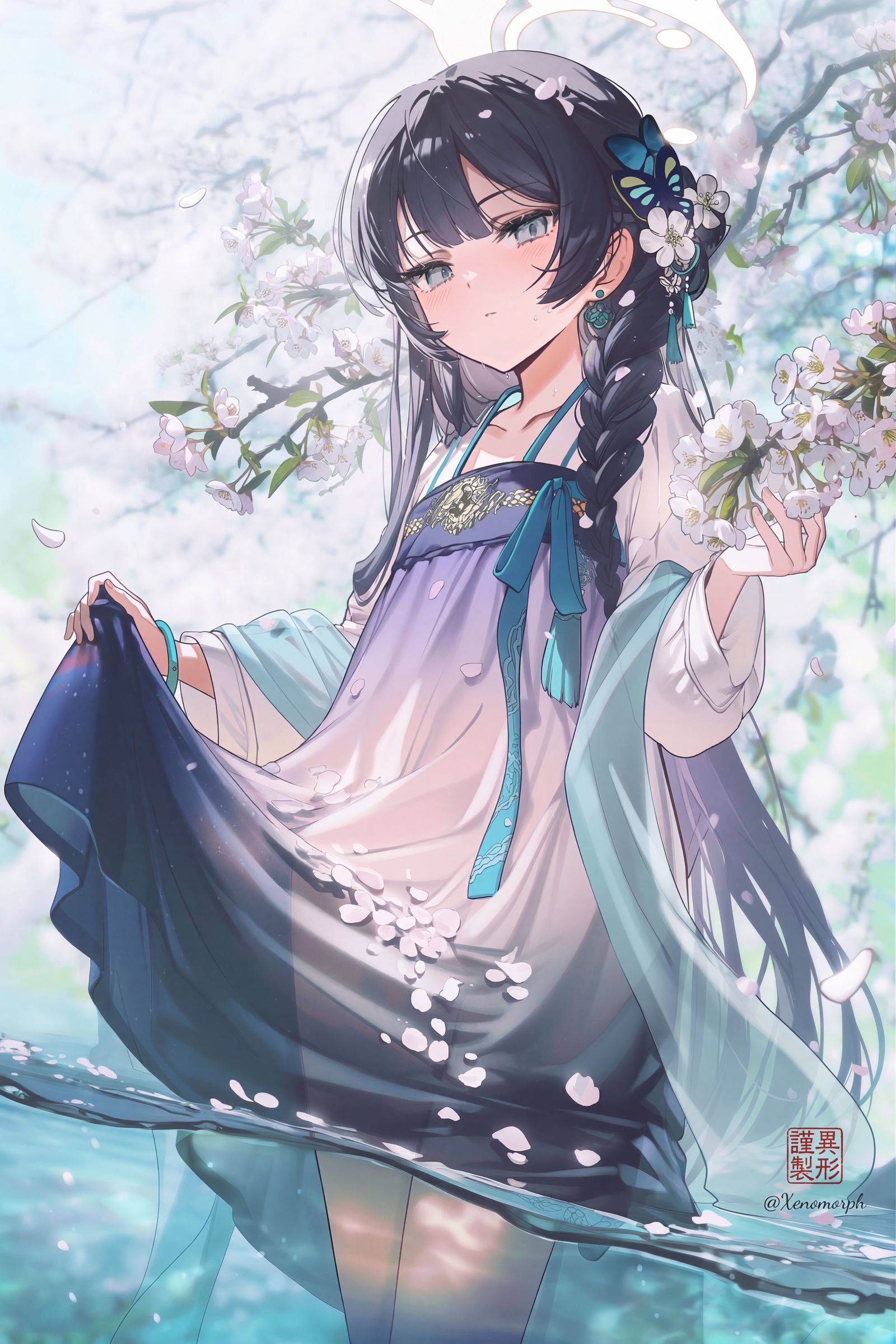 キサキ(漢服)-AIイラスト碧蓝档案 キサキ(漢服)-AIイラスト碧蓝档案