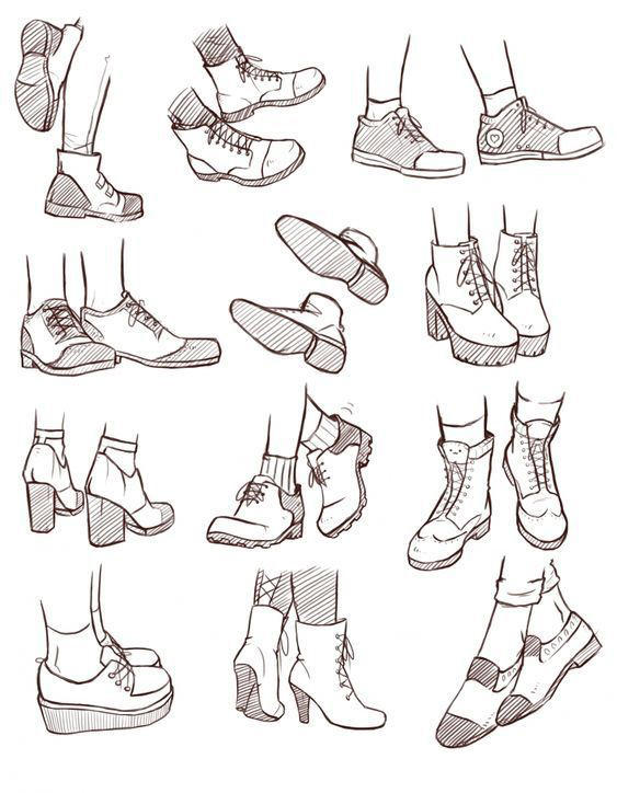 一些常见的鞋子线稿参考