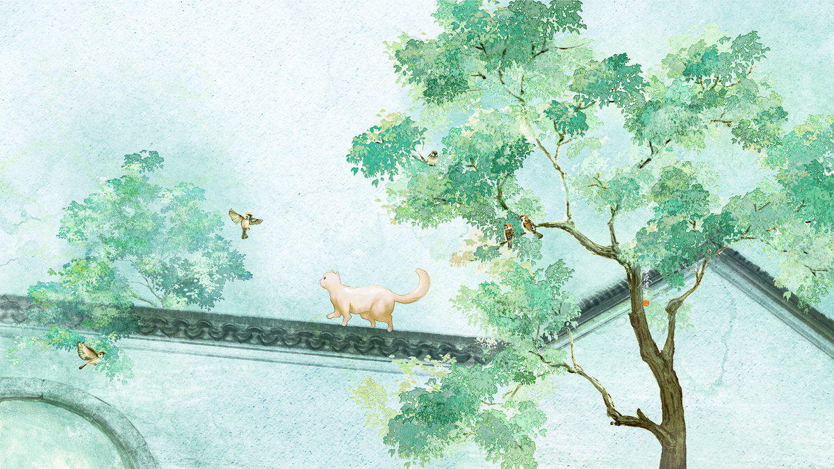 水彩水墨风古风场景壁纸
