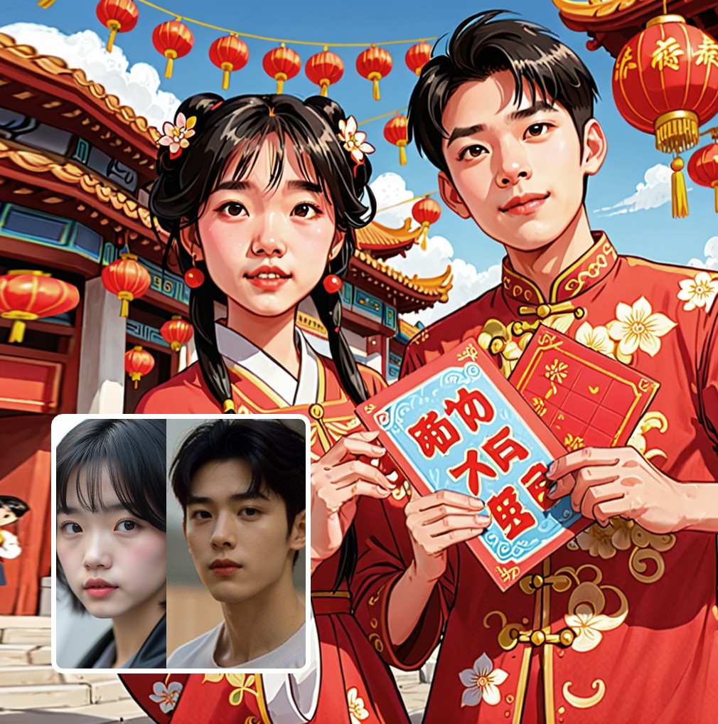 新春插画合照（双人版）