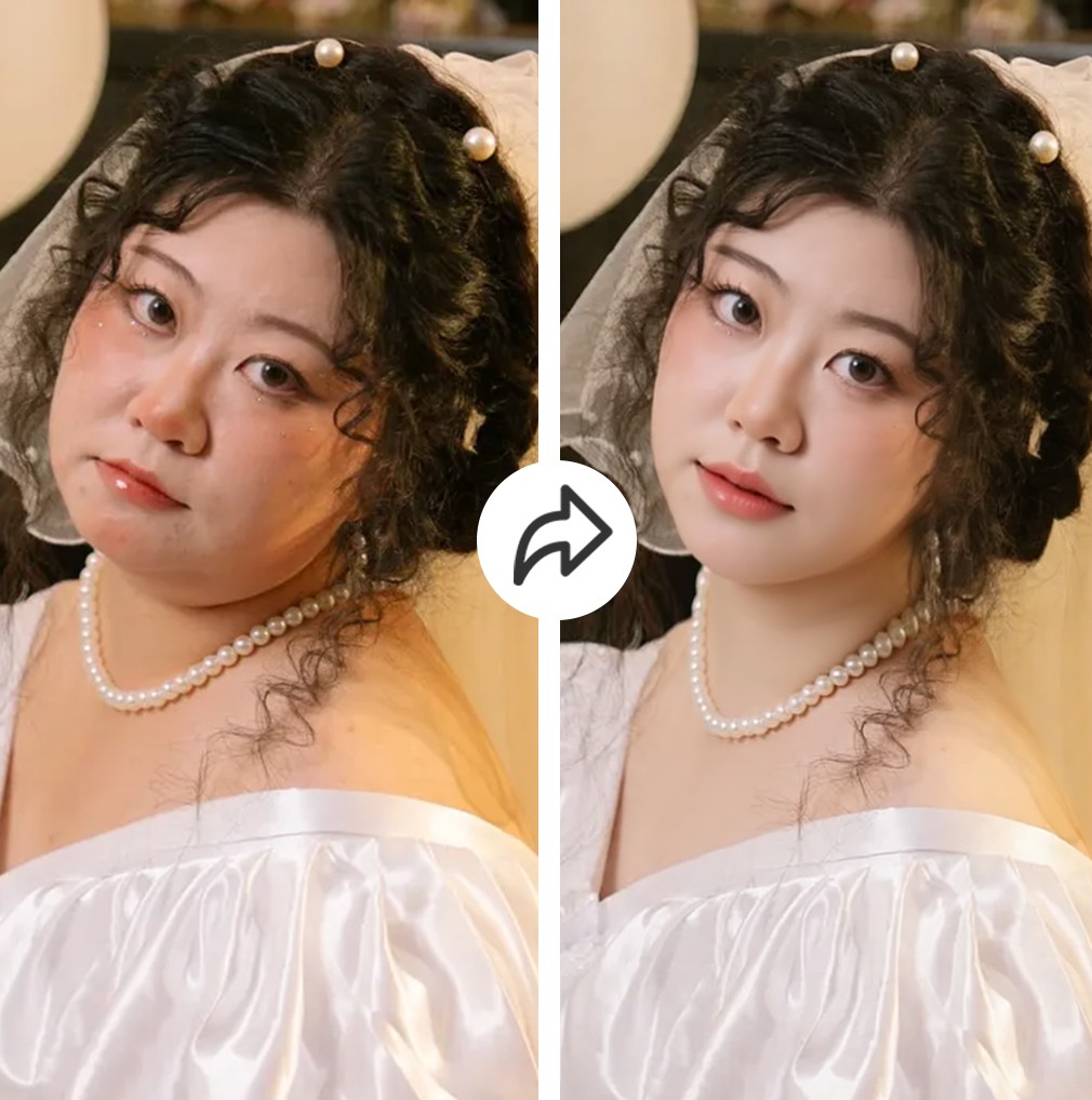 人像精修 _ 美颜亮眼_ 瘦脸美白