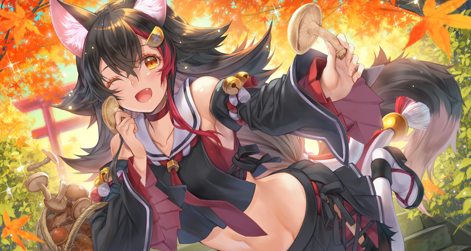 蘑菇女孩美图：采蘑菇的小触娘来咯~