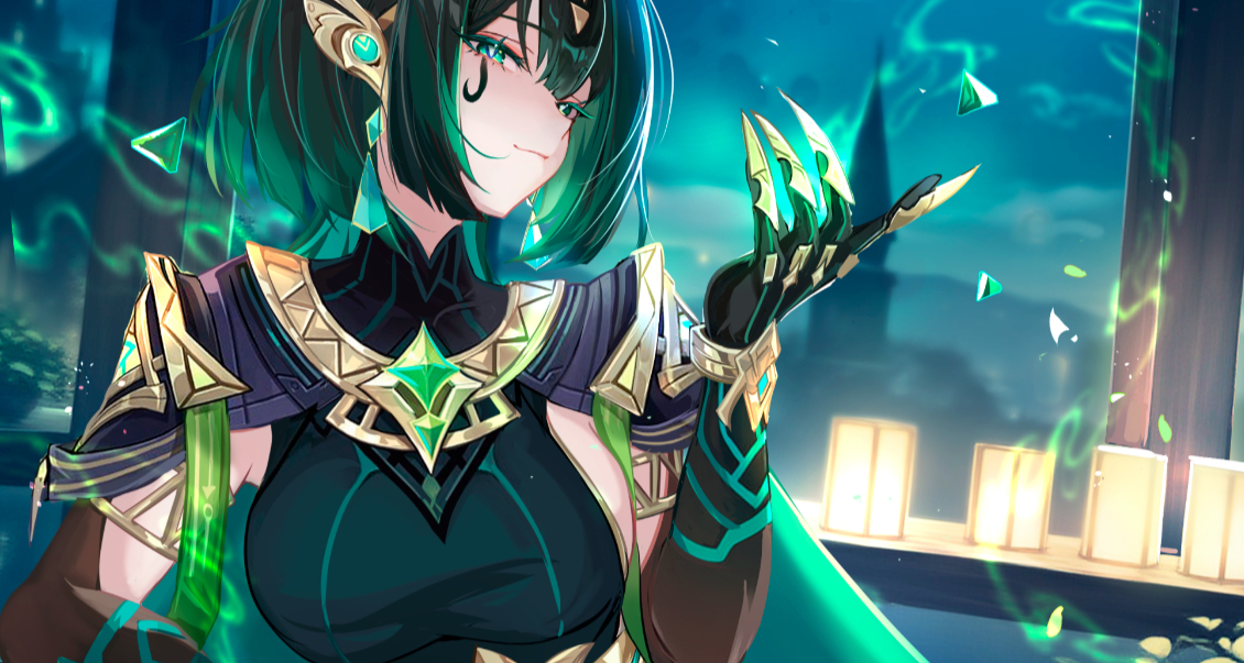 原神奈芙尔美图：波波头光腿坏笑女！是你！夜兰！（bushi）