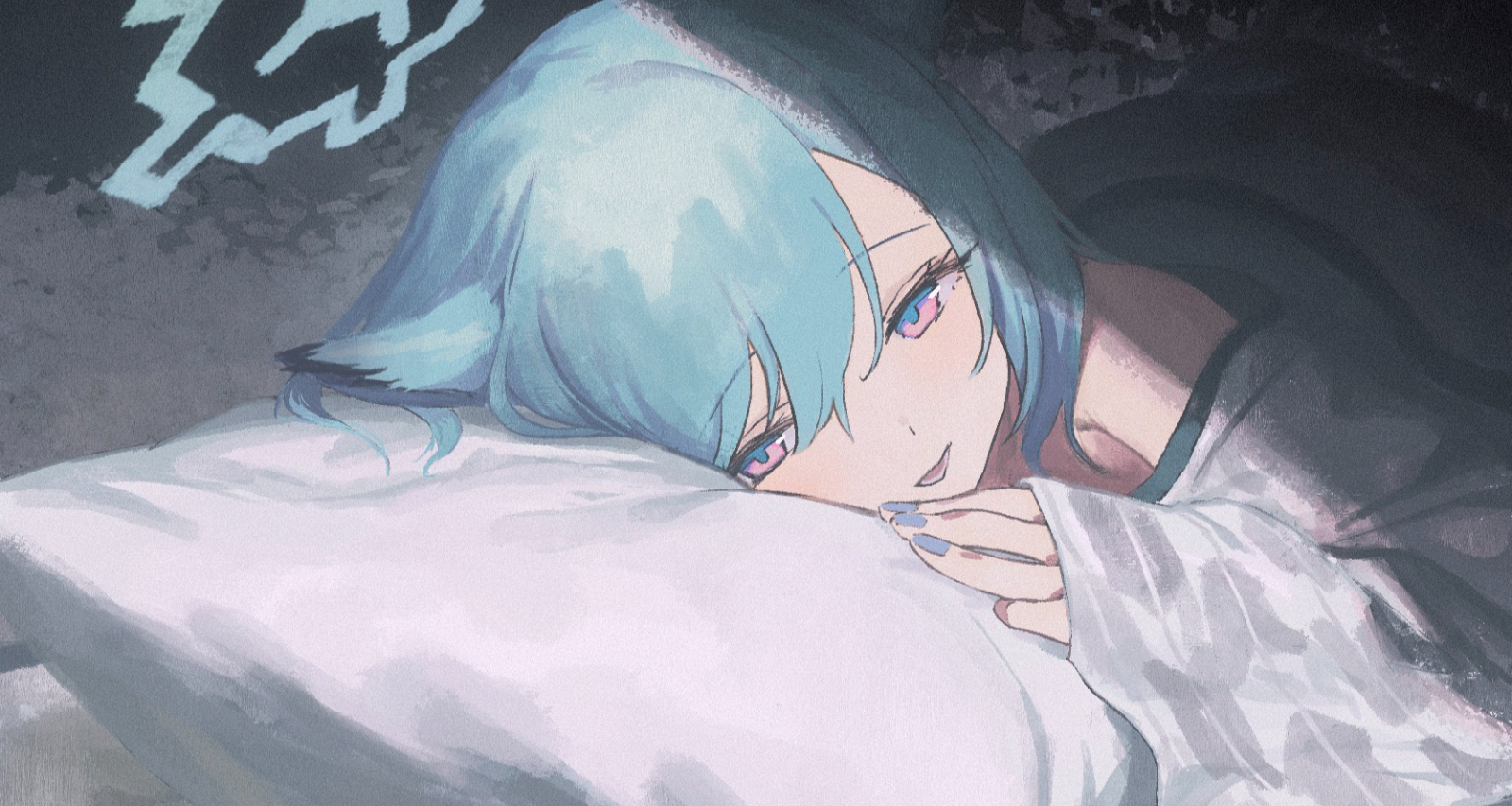 床被女孩美图：宝宝，早安午安晚安呀~