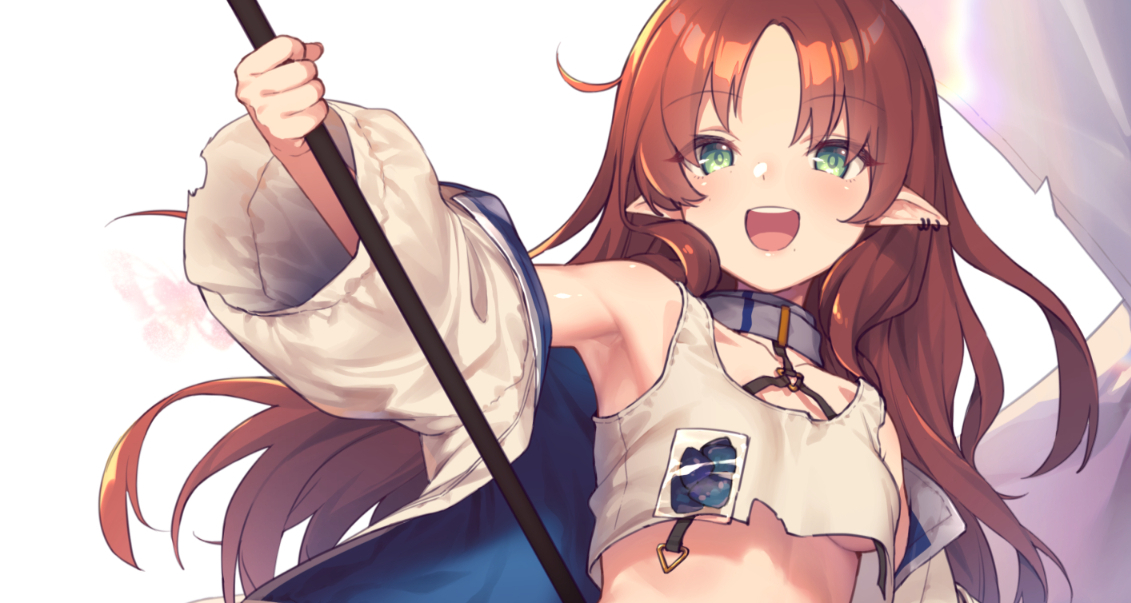 旗子女孩美图：谁会！在战场上！用旗子当武器啊！！