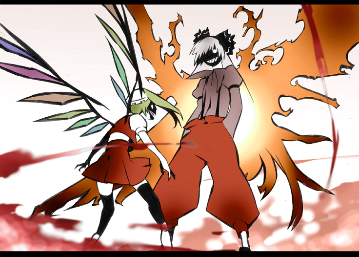 法郎与妹红插画图片壁纸