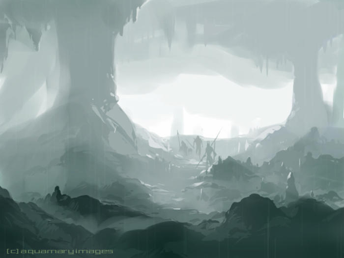 雾之洞窟插画图片壁纸