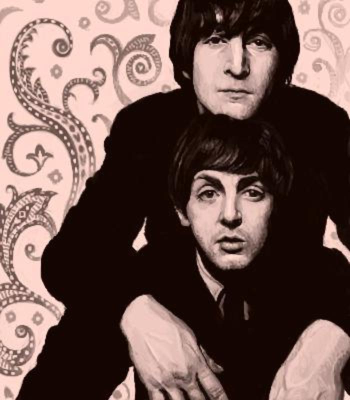 列侬和麦卡特尼插画图片壁纸