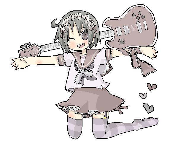 吉他少女插画图片壁纸