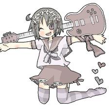 吉他少女插画图片壁纸