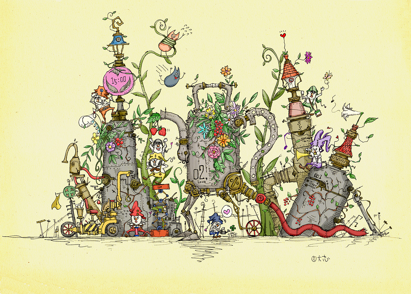 flower　garden插画图片壁纸