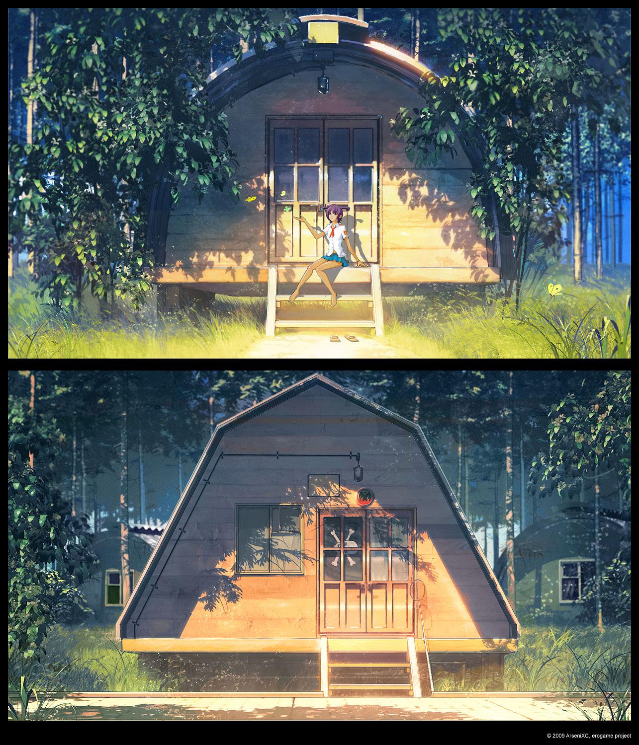夏天的小房子插画图片壁纸