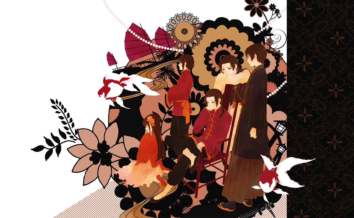 亚洲东部插画图片壁纸