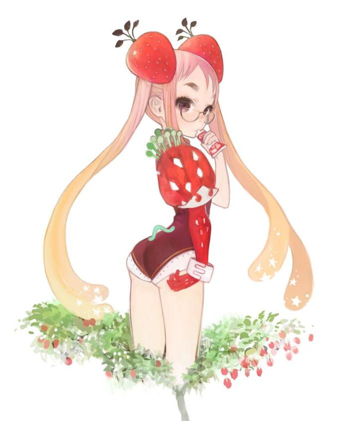 草莓效果吉井千戈插画图片壁纸