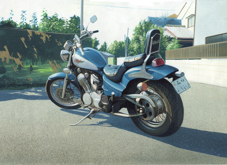 HONDA steed　手描き插画图片壁纸