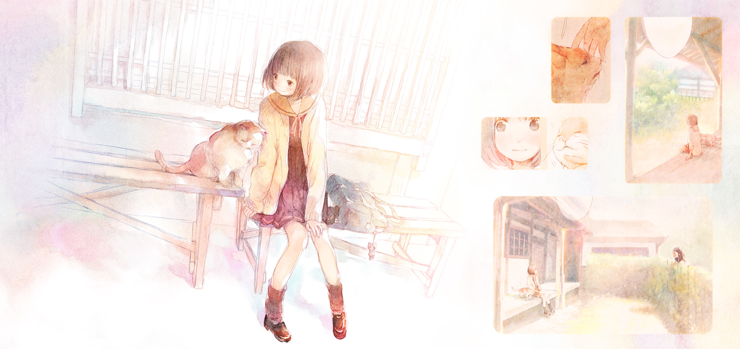 COMITIA92　 『猫と少女』插画图片壁纸