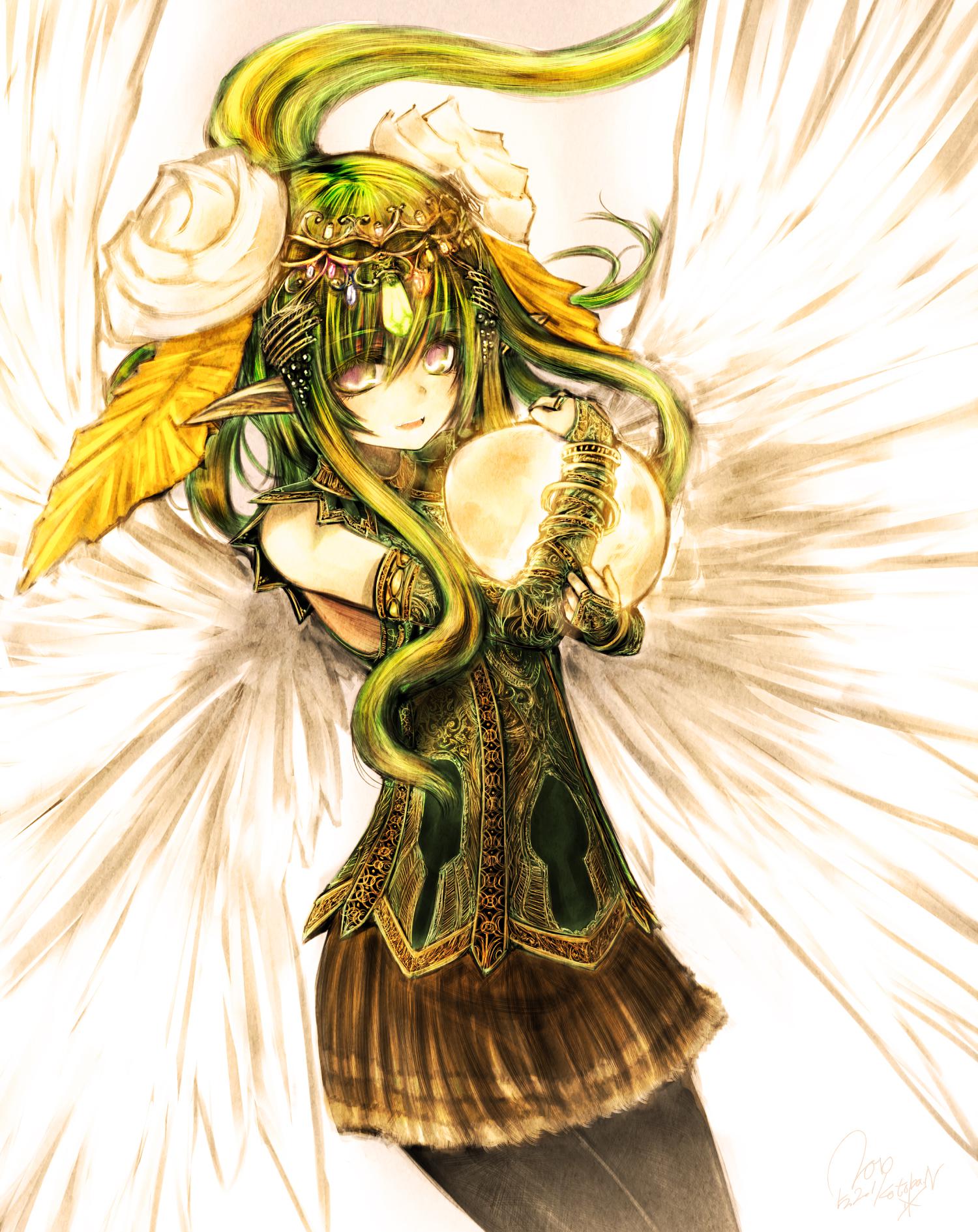 蔷薇装饰的妖精插画图片壁纸