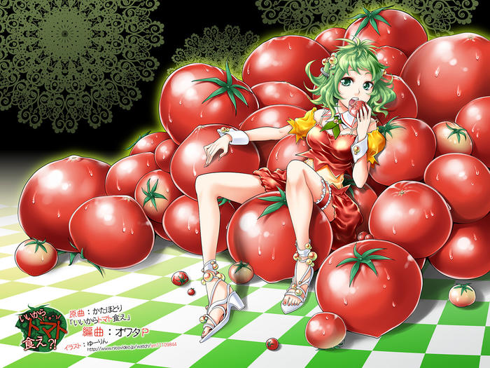 好了，吃西红柿吧插画图片壁纸