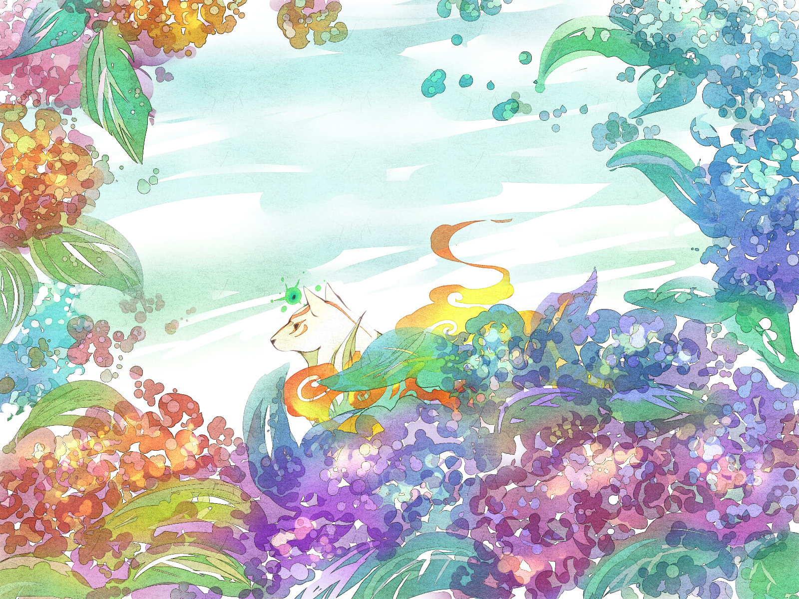紫陽花插画图片壁纸