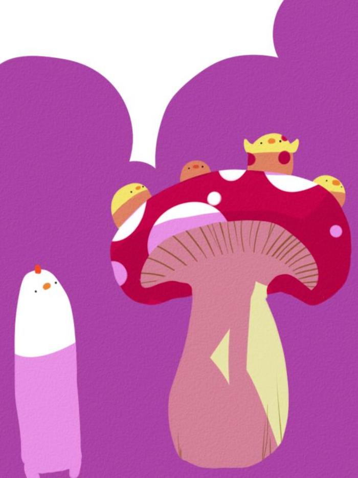 蘑菇。插画图片壁纸