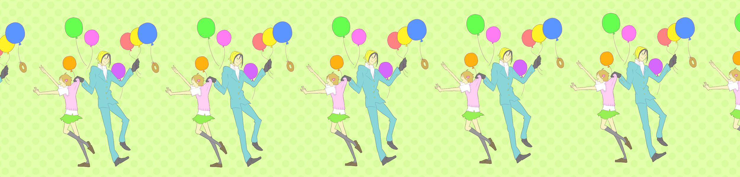 气球甜甜圈插画图片壁纸