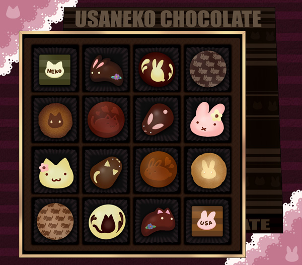 兔子巧克力礼物-お菓子动漫兔耳娘