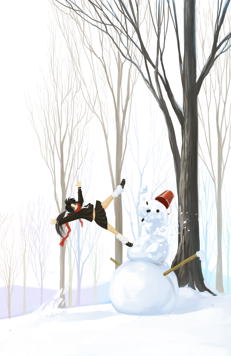 憧憬的抛球射门-原创雪だるま「私のことは気にせず先に行くんだ!」